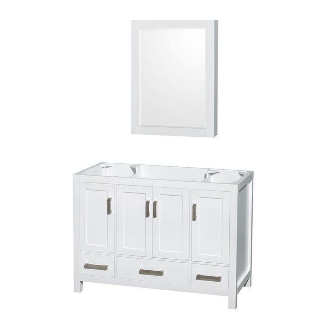WYNDHAM COLLECTION WCS141448SWHCXSXXMED SHEFFIELD 48 INCH SINGLE BATHROOM VANITY IN WHITE