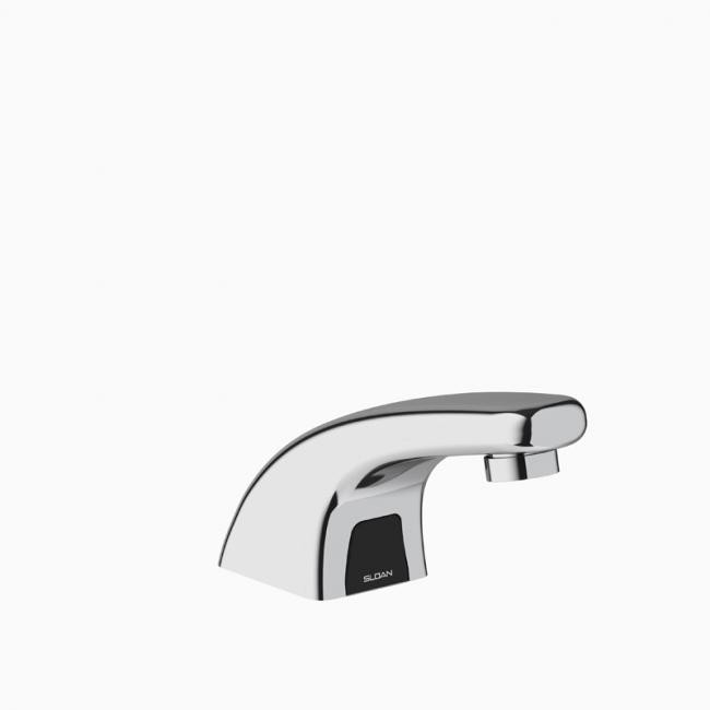 SLOAN 3315114BT OPTIMA EBF615-4-BAT-CP 4 INCH DECK MOUNT BATTERY LOW BODY FAUCET WITH MULTI-LAMINAR SPRAY - POLISHED CHROME
