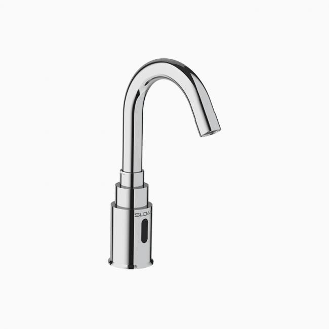 SLOAN 3362104 SF2250-4 CP 4 INCH 2.2 GPM BATTERY GOOSENECK BODY FAUCET WITH LAMINAR SPRAY - POLISHED CHROME