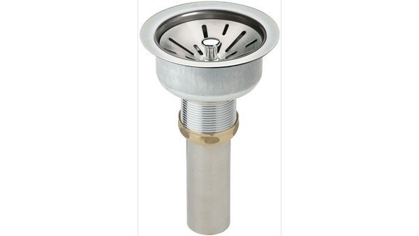 ELKAY LK35 DRAIN FITTING 3-1/2 TYPE 304 STAINLESS STEEL BODY, STRAINER BASKET AND TAILPIECE