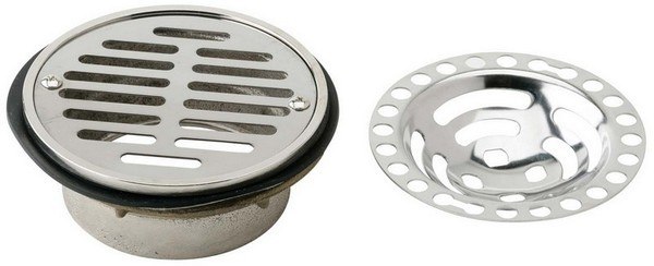 ELKAY LK43 DRAIN FITTING 5-1/2 INCH STAINLESS STEEL DOME / FLAT GRID STRAINER
