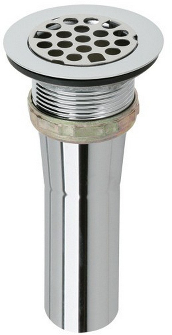 ELKAY LK9 DRAIN FITTING TYPE 304 STAINLESS STEEL BODY, GRID STRAINER AND BRASS TAILPIECE