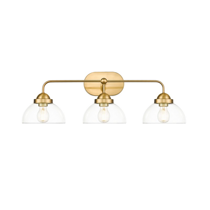 OVE DECORS 15LVA-BRIA30-LGDKY BRIANNE 29 7/8 INCH 3-LIGHT WALL-MOUNTED VANITY LIGHT IN BRUSHED GOLD