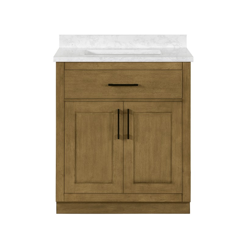 OVE DECORS 15VVA-ALON30-059EI ATHEA 30 INCH FREESTANDING SINGLE SINK BATHROOM VANITY WITH CULTURED MARBLE COUNTERTOP IN ALMOND LATTE