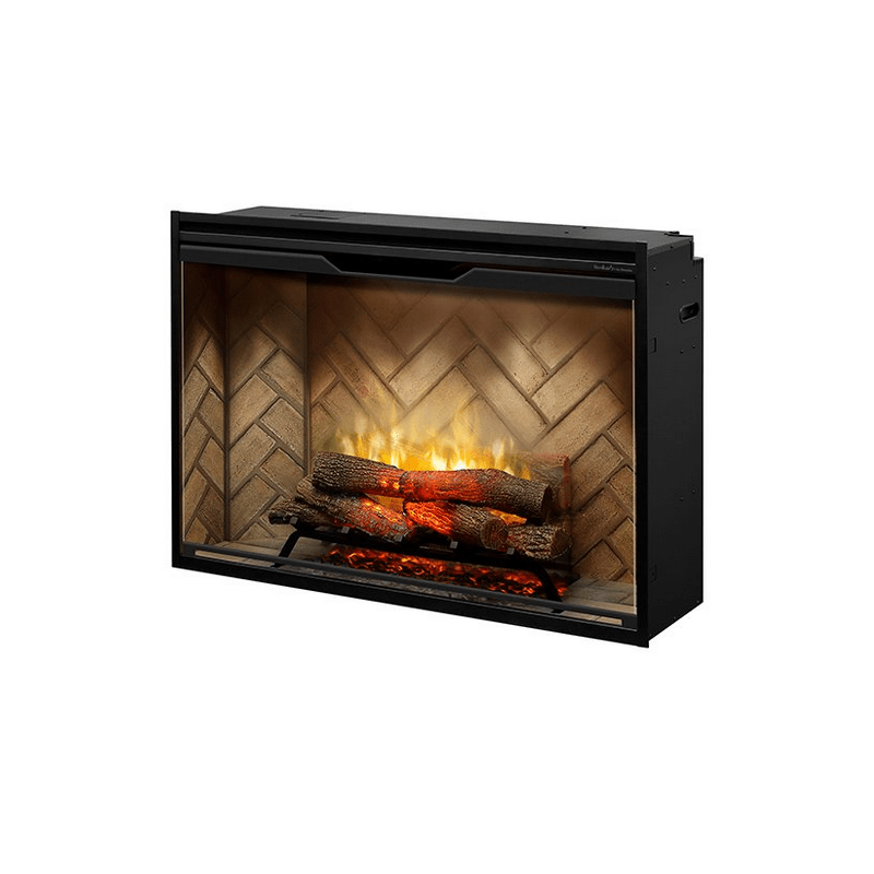 DIMPLEX 500002400 REVILLUSION 37 INCH BUILT-IN FIREBOX WITH HERRINGBONE INTERIOR, GLASS PANE AND PLUG KIT