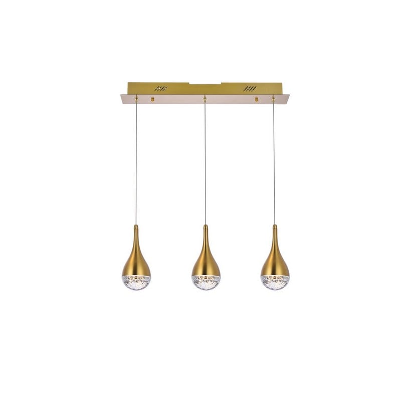 ELEGANT FURNITURE LIGHTING 3803D24SG AMHERST 24 INCH CEILING-MOUNTED PENDANT LIGHT IN SATIN GOLD