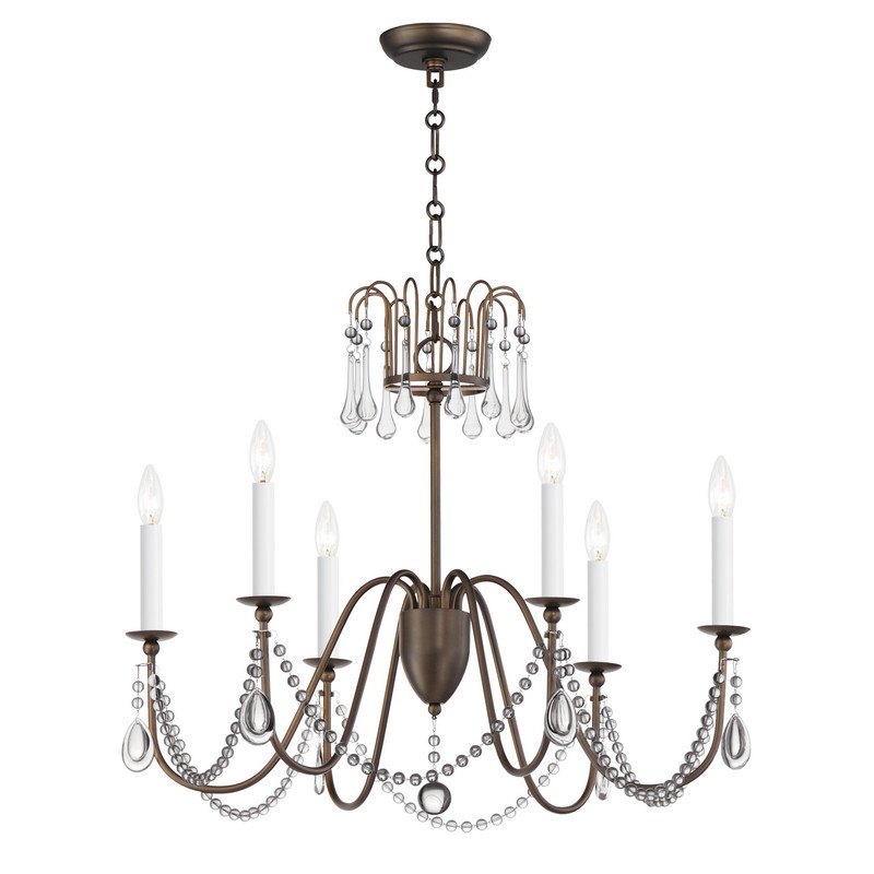 MAXIM LIGHTING 12166CHB/CRY PLUMETTE 28 INCH CEILING-MOUNTED INCANDESCENT CHANDELIER LIGHT