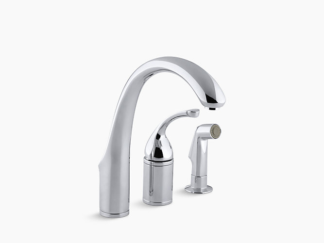 KOHLER K-10430 FORTE 3-HOLE REMOTE VALVE KITCHEN SINK FAUCET WITH 9 INCH SPOUT AND SIDESPRAY