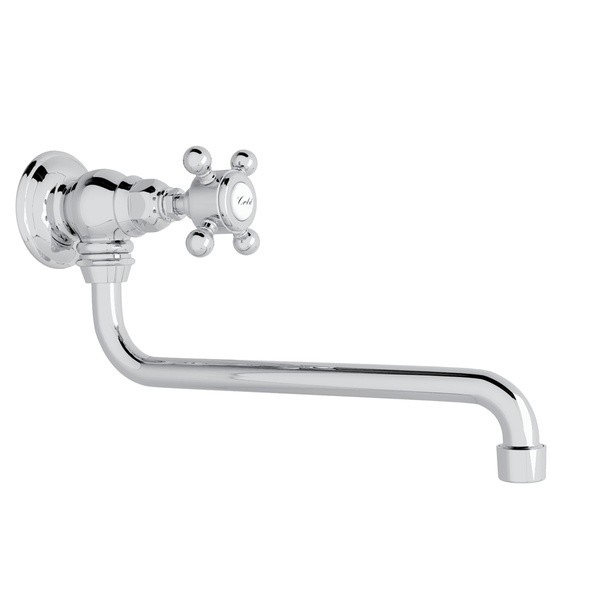 ROHL A1445XM-2 COUNTRY SINGLE HOLE WALL MOUNT REACH POT FILLER WITH CROSS HANDLE