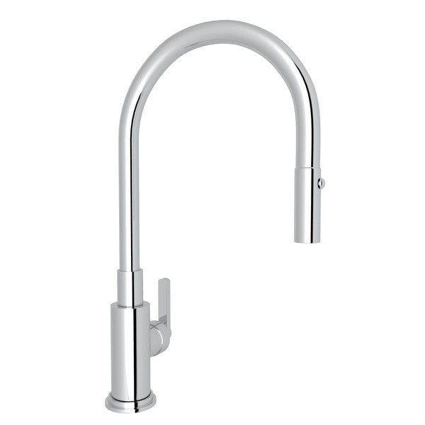 ROHL LS53L-PN-2 MODERN ARCHITECTURAL SIDE LEVER SINGLE HOLE BAR/FOOD PREP  FAUCET, POLISHED NICKEL