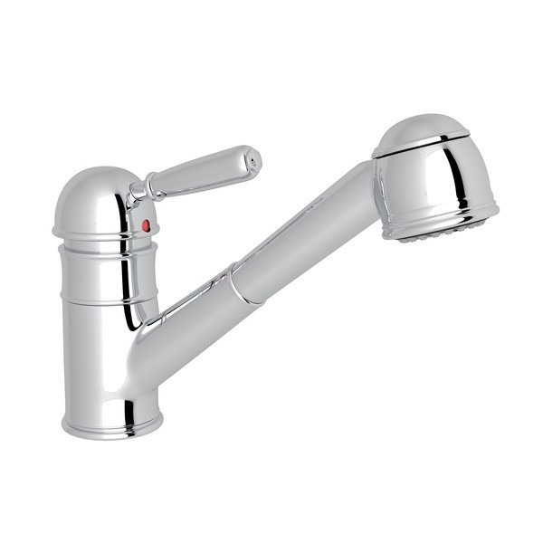 ROHL R77V3 COUNTRY PULL-OUT SINGLE HOLE KITCHEN FAUCET WITH METAL LEVER