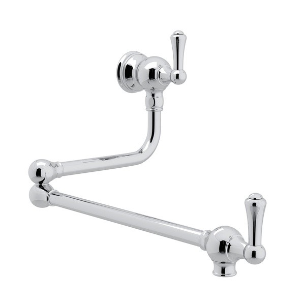 ROHL U.4799LS-2 PERRIN & ROWE WALL MOUNT SWING ARM SINGLE HOLE POT FILLER WITH METAL LEVERS