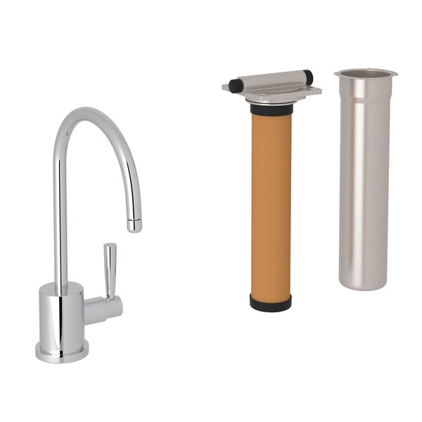 ROHL U.KIT1601L-2 PERRIN & ROWE HOLBORN C-SPOUT SINGLE HOLE FILTER FAUCET WITH METAL LEVERS
