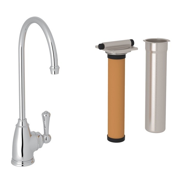 ROHL U.KIT1625L-2 PERRIN & ROWE GEORGIAN ERA C-SPOUT SINGLE HOLE FILTER FAUCET WITH METAL LEVERS
