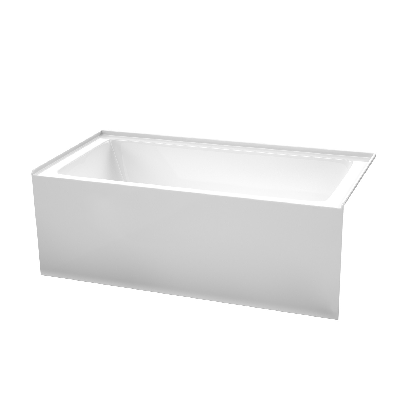 WYNDHAM COLLECTION WCBTW16030RBNTRIM GRAYLEY 60 INCH ALCOVE BATHTUB IN WHITE WITH RIGHT-HAND DRAIN AND OVERFLOW TRIM IN BRUSHED NICKEL
