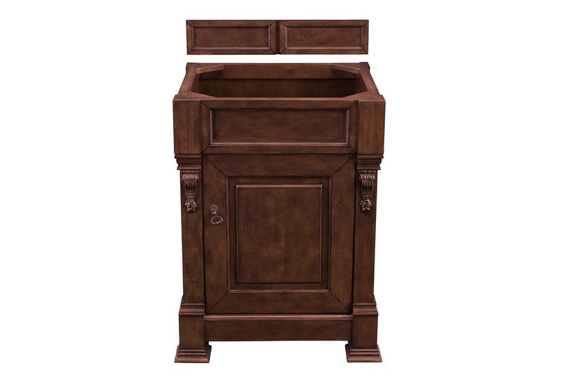 JAMES MARTIN 147-114-V26-WCH-3CSP BROOKFIELD 26 INCH WARM CHERRY SINGLE VANITY WITH 3 CM CHARCOAL SOAPSTONE QUARTZ TOP WITH SINK