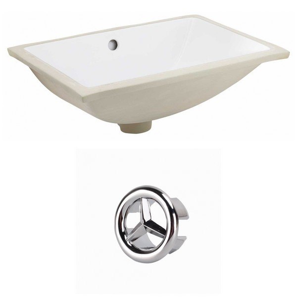 AMERICAN IMAGINATIONS AI-20405 RECTANGLE 20.75 X 14.35 INCH UNDERMOUNT SINK SET IN WHITE