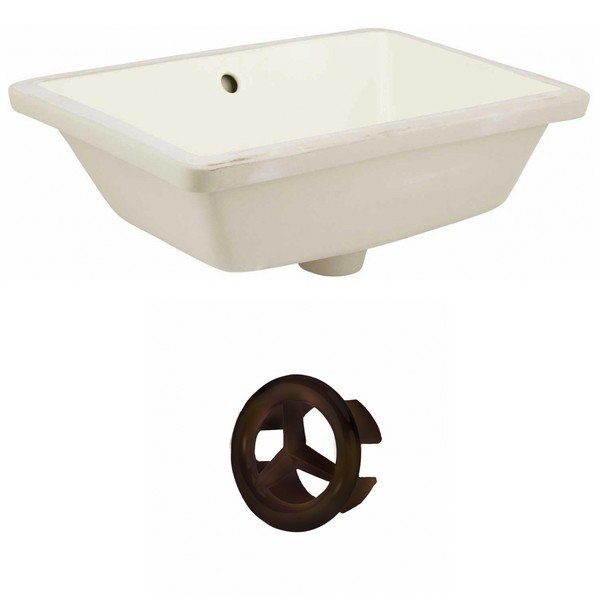 AMERICAN IMAGINATIONS AI-20444 RECTANGLE 18.25 X 13.5 INCH UNDERMOUNT SINK SET IN BISCUIT