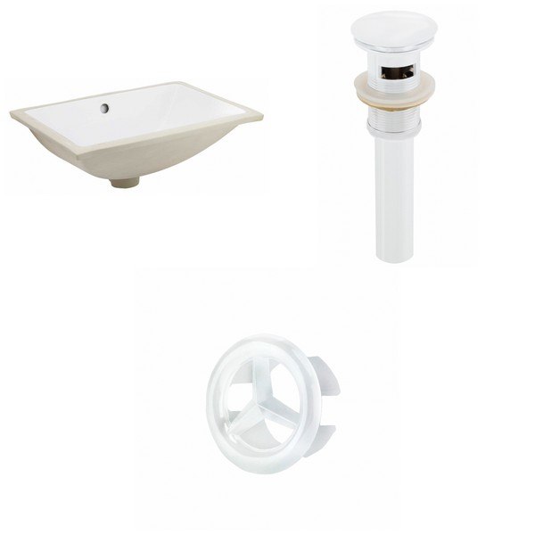 AMERICAN IMAGINATIONS AI-20687 RECTANGLE 20.75 X 14.35 INCH UNDERMOUNT SINK SET IN WHITE