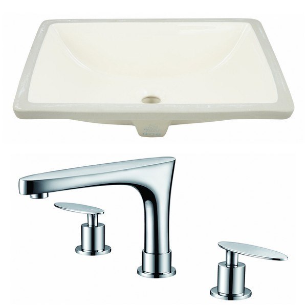 AMERICAN IMAGINATIONS AI-22899 RECTANGLE 18.25 X 13.5 INCH UNDERMOUNT SINK SET WITH FAUCET IN BISCUIT