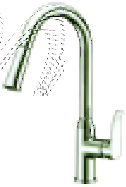 DAWN AB53 3498BN SINGLE-LEVER PULL-DOWN SPRAY KITCHEN FAUCET IN BRUSHED NICKEL