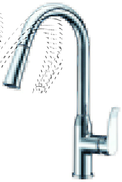 DAWN AB53 3498C SINGLE-LEVER PULL-DOWN SPRAY KITCHEN FAUCET IN CHROME