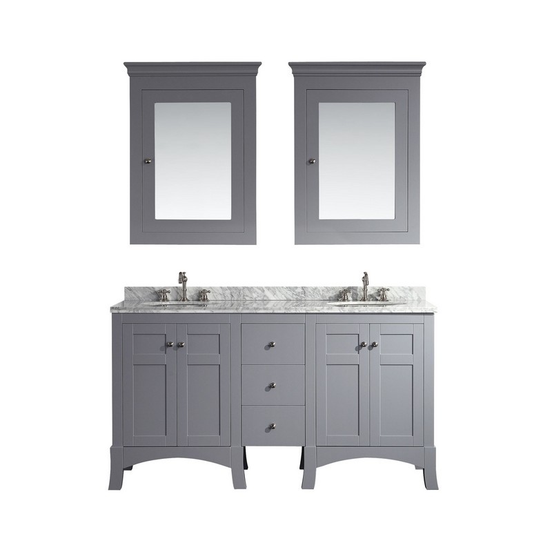 60 Inch Grey Bathroom Vanity With, New York Bath Vanity