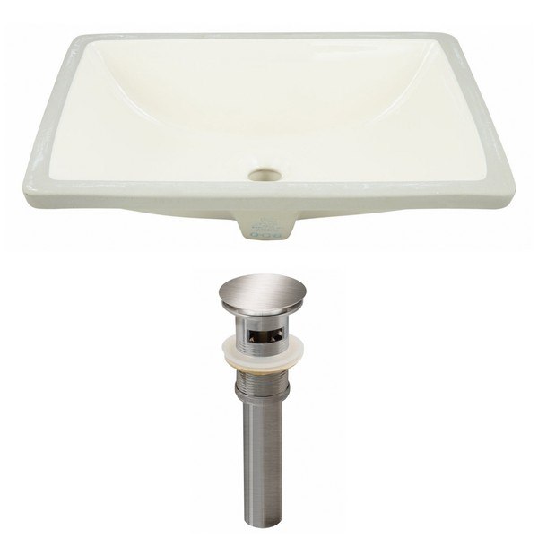AMERICAN IMAGINATIONS AI-24895 RECTANGLE 20.75 X 14.35 INCH UNDERMOUNT SINK SET IN BISCUIT