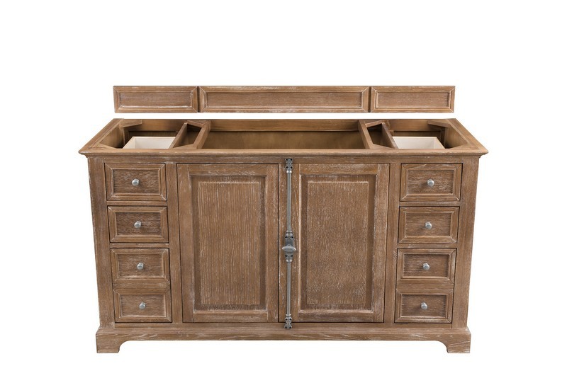JAMES MARTIN 238-105-5311-3GEX PROVIDENCE 60 INCH SINGLE VANITY CABINET IN DRIFTWOOD WITH 3 CM GREY EXPO QUARTZ TOP WITH SINK
