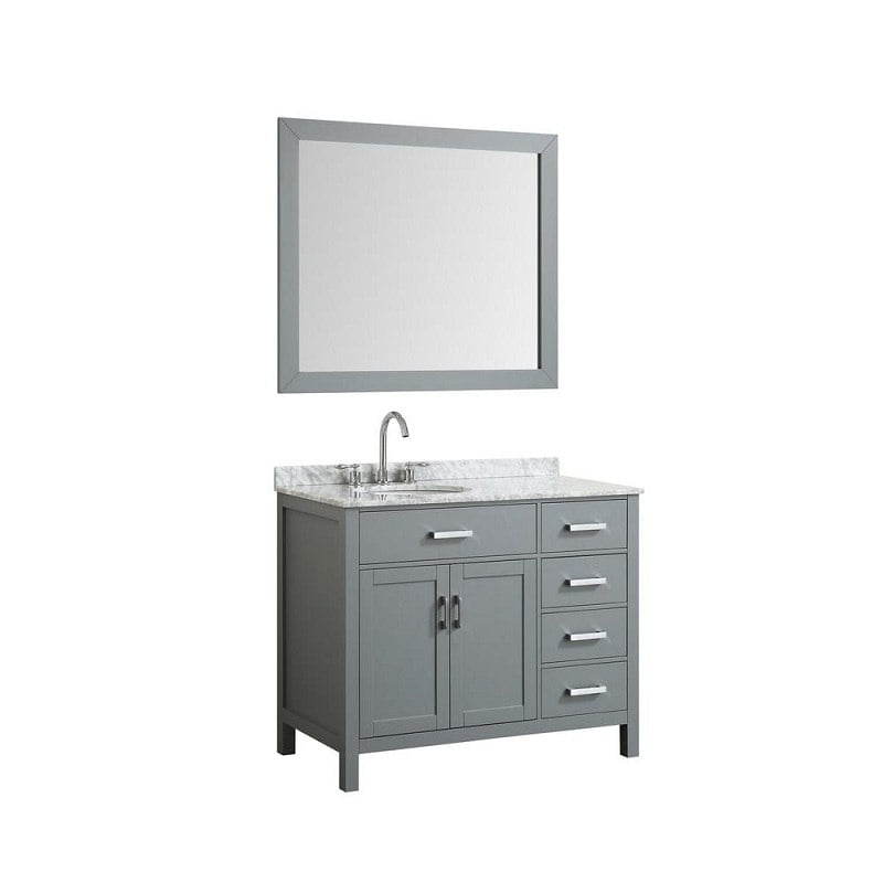 BELMONT DECOR HAMP043SLOVL HAMPTON 43 INCH SINGLE OVAL SINK VANITY SET WITHLEFT OFFSET