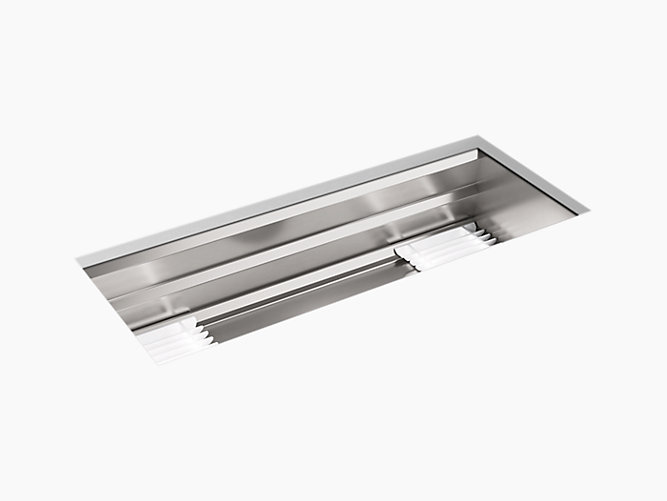 KOHLER K-23652-NA PROLIFIC 44 INCH UNDERMOUNT SINGLE BOWL STAINLESS STEEL KITCHEN SINK WITH ACCESSORIES INCLUDED