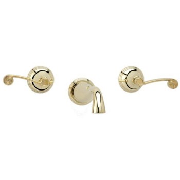 PHYLRICH D1206 3RING THREE HOLES WIDESPREAD WALL TUB SET WITH CURVED LEVER HANDLES