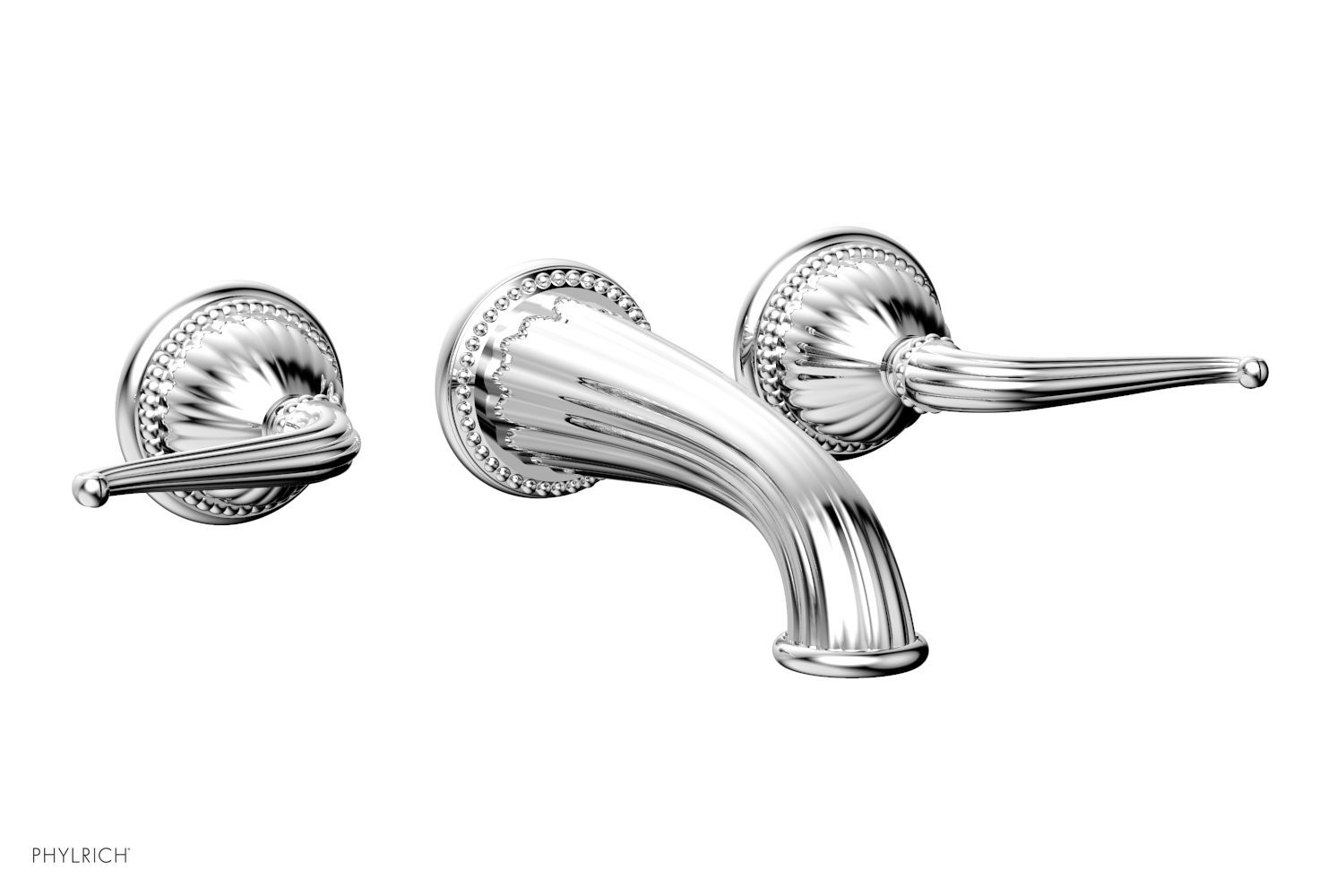 PHYLRICH K1141 GEORGIAN & BARCELONA THREE HOLES WIDESPREAD WALL TUB SET WITH LEVER HANDLES
