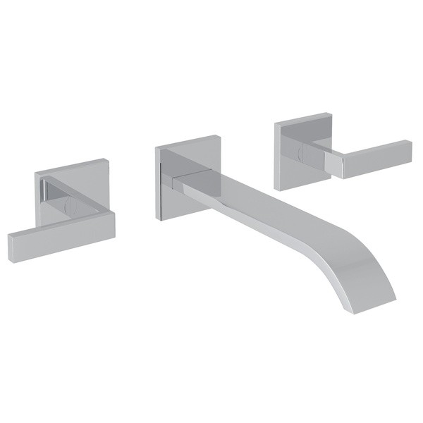 ROHL WA721L WAVE 3-HOLE WALL MOUNT TUB FILLER, METAL LEVERS