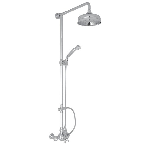 ROHL AC407LM ARCANA EXPOSED WALL MOUNT THERMOSTATIC SHOWER WITH VOLUME CONTROL, CLASSIC METAL LEVER
