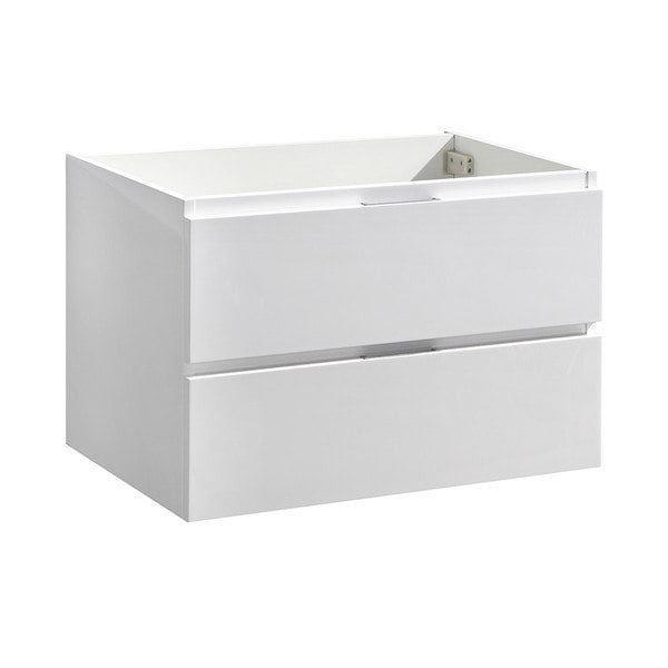 FRESCA FCB8330WH VALENCIA 30 INCH GLOSSY WHITE WALL HUNG MODERN BATHROOM CABINET