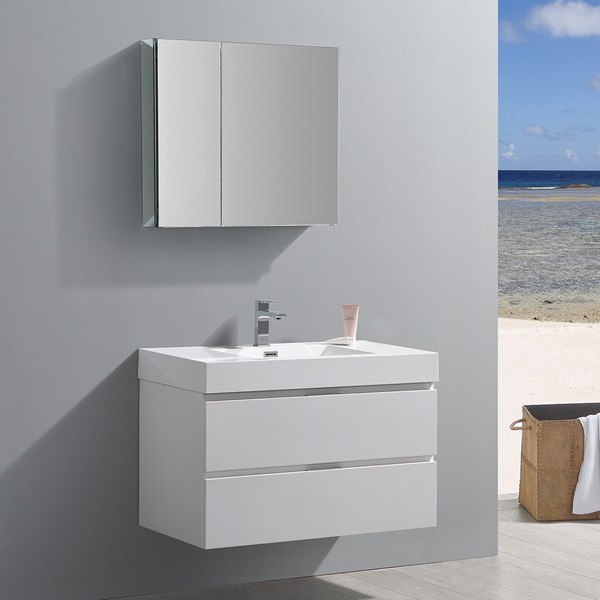 Modern Bathroom Vanity, Modern White Bathroom Vanity 36 Inch