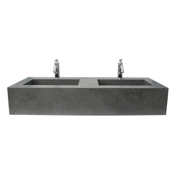 BARCLAY 5-641 PRECIOUS 48 1/2 INCH DOUBLE BASIN WALL MOUNT BATHROOM SINK WITH INVISIBLE DRAIN