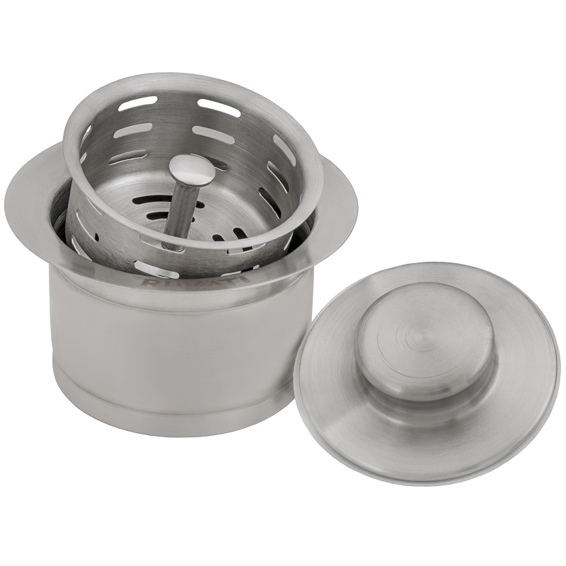 RUVATI RVA1052 EXTENDED GARBAGE DISPOSAL FLANGE WITH DEEP BASKET STRAINER AND STOPPER
