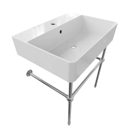 CHEVIOT 1296-WH-8/575 NUO 2 25 5/8 INCH SINGLE CONSOLE BATHROOM SINK