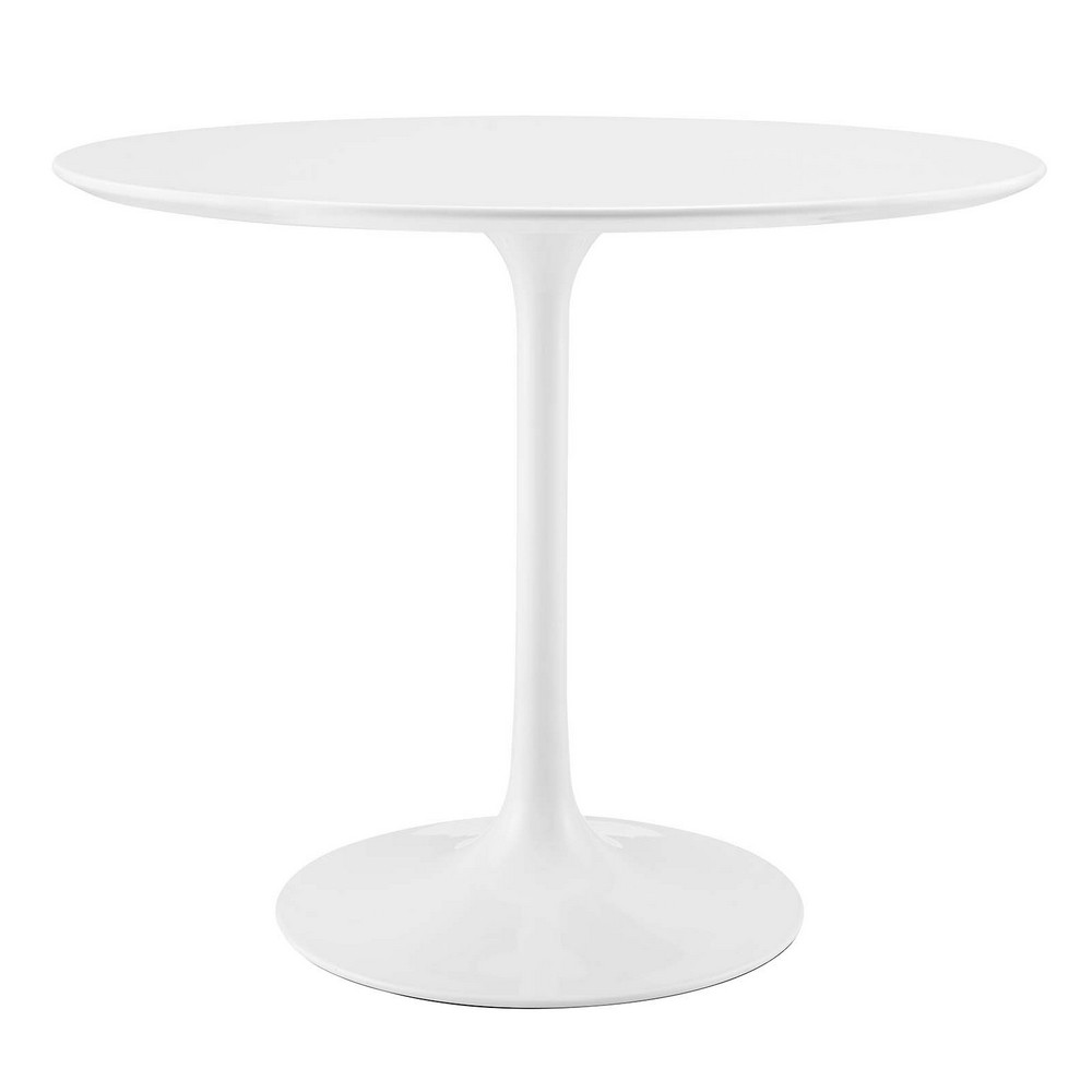 MODWAY EEI-1116-WHI LIPPA 35 1/2 INCH ROUND WOOD TOP DINING TABLE