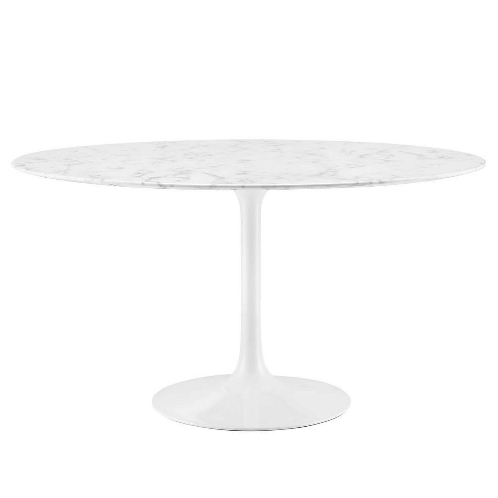 MODWAY EEI-1132-WHI LIPPA 54 INCH ROUND ARTIFICIAL MARBLE DINING TABLE