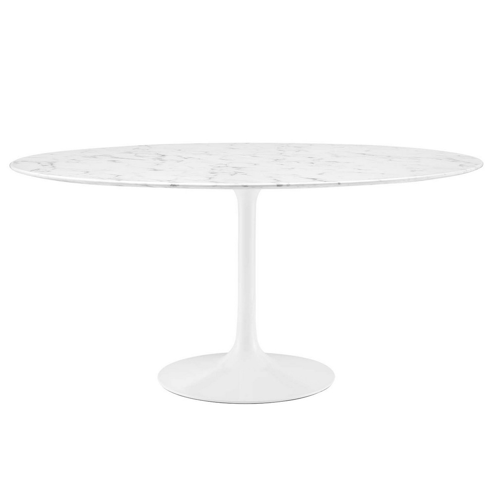 MODWAY EEI-1133-WHI LIPPA 60 INCH ROUND ARTIFICIAL MARBLE DINING TABLE
