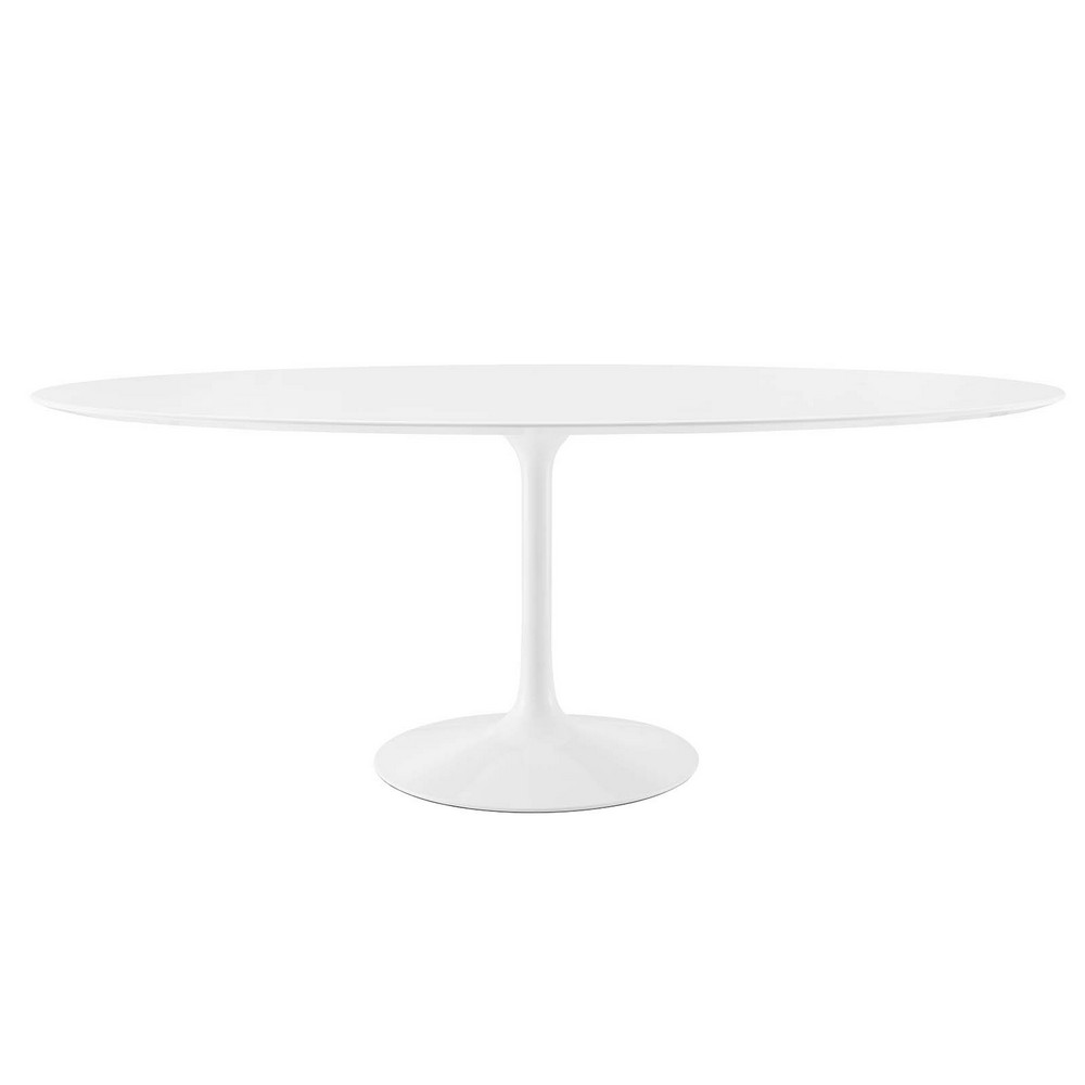 MODWAY EEI-1657-WHI LIPPA 78 1/2 INCH OVAL WOOD TOP DINING TABLE