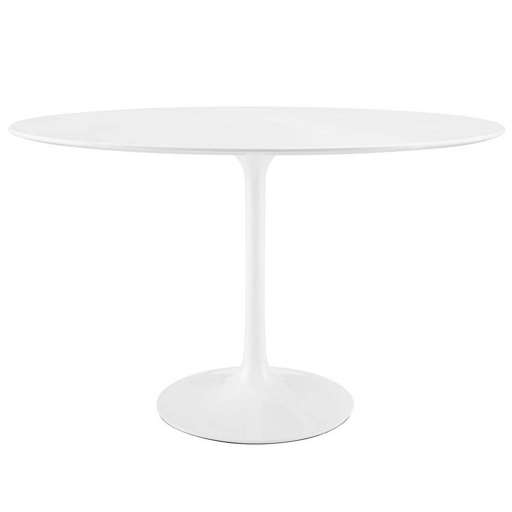 MODWAY EEI-2017-WHI LIPPA 48 INCH OVAL WOOD TOP DINING TABLE