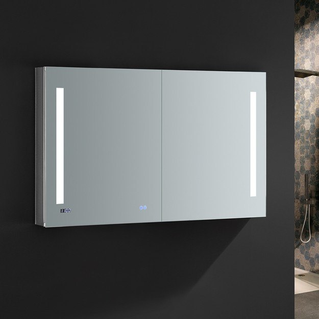 FRESCA FMC014830 TIEMPO 48 X 30 INCH TALL BATHROOM MEDICINE CABINET WITH LED LIGHTING AND DEFOGGER