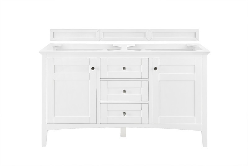 JAMES MARTIN 527-V60D-BW PALISADES 60 INCH DOUBLE VANITY IN BRIGHT WHITE