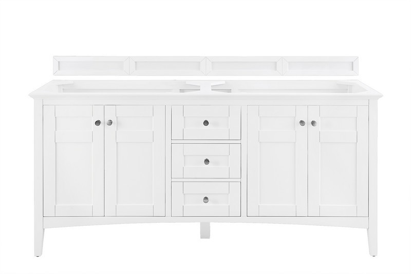 JAMES MARTIN 527-V72-BW PALISADES 72 INCH DOUBLE VANITY IN BRIGHT WHITE