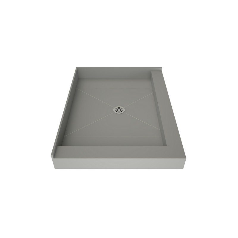 TILE REDI P4236CDR-PVC REDI BASE 42 D X 36 W INCH FULLY INTEGRATED SHOWER PAN WITH CENTER PVC DRAIN WITH RIGHT DUAL CURB