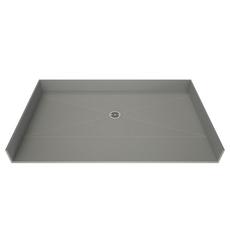 TILE REDI P3663CBF-PVC REDI FREE 36 D X 63 W INCH FULLY INTEGRATED BARRIER FREE SHOWER PAN WITH CENTER PVC DRAIN